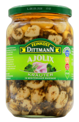 Feinkost Dittmann Ajolix Knoblauch in Kräutermarinade, 6 x 650g Glas