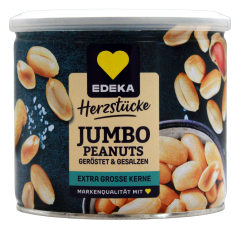 Herzstücke Jumbo Peanuts geröstet & gesalzen, 8 x 200g Dose