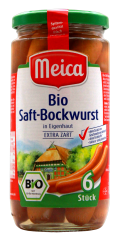 Meica Bio Saft-Bockwurst in Eigenhaut, 6 x 180g Glas