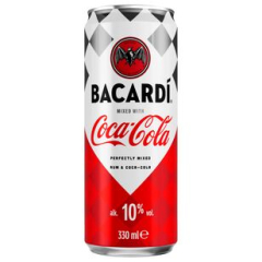 Bacardi mixes with Coca-Cola 10% vol., 12 x 0.33 l Dose EINWEG