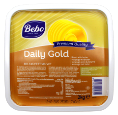 Bebo Daily Gold Margarine mit Butter 80% Fett, 1 x 2 kg Becher