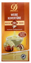 Donckels weiße Kuvertüre 26% Kakao, 17 x 200g Tafel