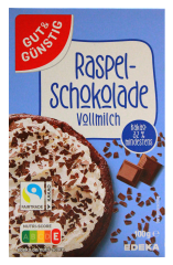 Gut & Günstig Raspelschokolade Vollmilch, 5 x 100g Packung