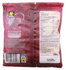 Herzstücke kalifornische Mandeln naturbelassen ganze Kerne, 15 x 200g Beutel
