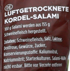 Aoste Kordelsalami luftgetrocknet, 4 x 250g Salami