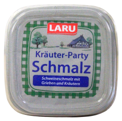 Laru Kräuter-Party Schmalz mit Grieben & Kräutern, 12 x 150g Becher