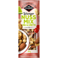 Mr.Knabbits Würziger Nuss Mix Chili & Limette, 12 x 25g Beutel