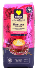 Herzstücke Barista Espresso Brazil & Uganda Kaffee ganze Bohnen, 4 x 1 kg Beutel