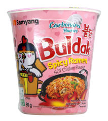 Samyang Buldak spicy Ramen hot Chicken Carbonara flavour, 6 x 80g Becher