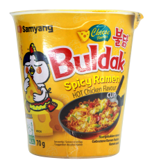 Samyang Buldak spicy Ramen hot Chicken Cheese flavour, 6 x 70g Becher