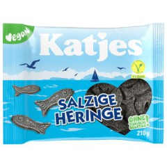Katjes Salzige Heringe Lakritze vegan, 18 x 210g Beutel