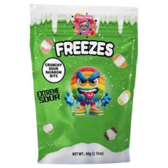 Chaos Candy Freezes Crunchy Sour Rainbow Bites Fruchtgummi, 24 x 60g Beutel