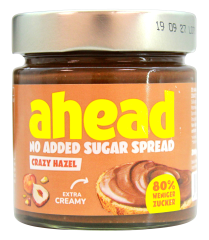ahead Crazy Hazel Kakao-Haselnuss-Creme ohne Zuckerzusatz, 3 x 200g Glas