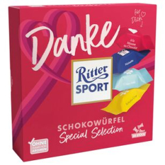 Ritter Sport Schokowürfel Danke Special Selection, 9 x 155g Schachtel