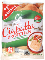 Gut & Günstig Ciabattabrötchen, 6 x 560g Beutel