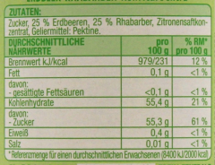 Gut & Günstig Erdbeer-Rhabarber Konfitüre Extra 5 x 450g Gläser