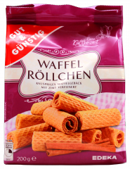 Gut & Günstig Waffelröllchen, 6 x 200g Packungen