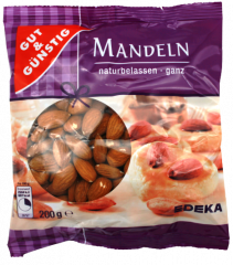 Gut & Günstig Ganze Mandeln naturbelassen, 5 x 200g Tüten