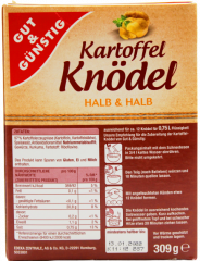 Gut & Günstig Kartoffel-Knödel halb & halb lose Mischung 24 x 309g Packungen