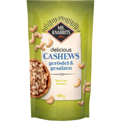 Mr.Knabbits Cashews geröstet & gesalzen, 12 x 100g Beutel