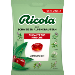 Ricola Eukalyptus Kirsche ohne Zucker 18 x 75g Tüten